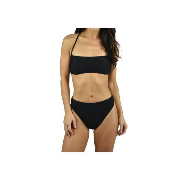 NEW MILLY solid high waist bikini bottom in black - Picture 1 of 2